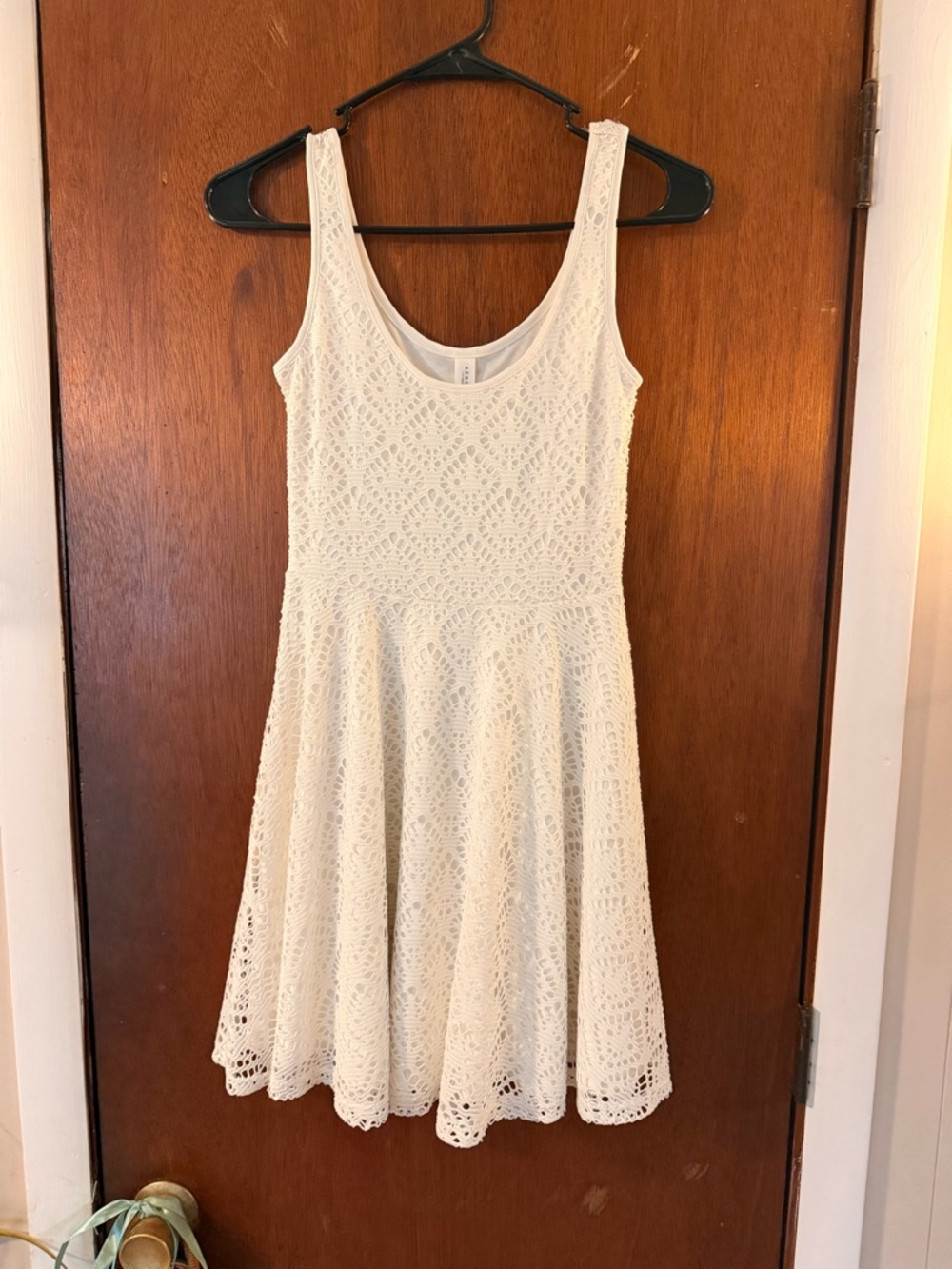 Aeropostale White Crochet Fit-and-Flare Dress
